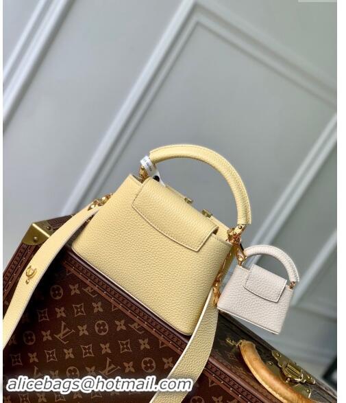 Well Crafted Louis Vuitton MiniMe Capucines Mini Bag in Taurillon leather M24563 Banana Yellow 2024