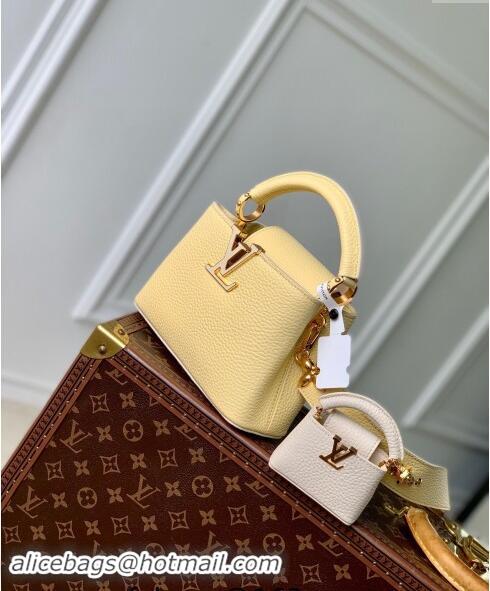 Well Crafted Louis Vuitton MiniMe Capucines Mini Bag in Taurillon leather M24563 Banana Yellow 2024