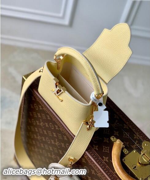 Well Crafted Louis Vuitton MiniMe Capucines Mini Bag in Taurillon leather M24563 Banana Yellow 2024