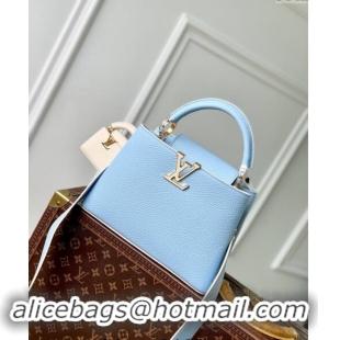 Cheap Design Louis Vuitton MiniMe Capucines BB Bag in Taurillon leather M24575 Candy Blue 2024