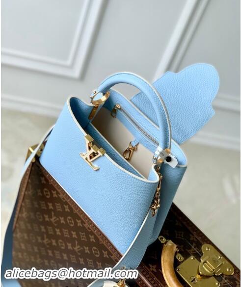 Cheap Design Louis Vuitton MiniMe Capucines BB Bag in Taurillon leather M24575 Candy Blue 2024