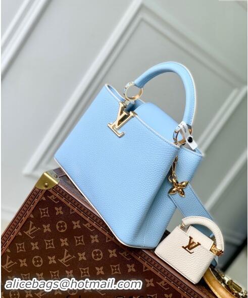 Cheap Design Louis Vuitton MiniMe Capucines BB Bag in Taurillon leather M24575 Candy Blue 2024