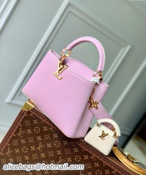 Pretty Style Louis Vuitton MiniMe Capucines BB Bag in Taurillon leather M24575 Purple 2024