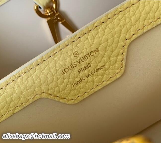 Shop Grade Louis Vuitton MiniMe Capucines BB Bag in Taurillon leather M24575 Banana Yellow 2024