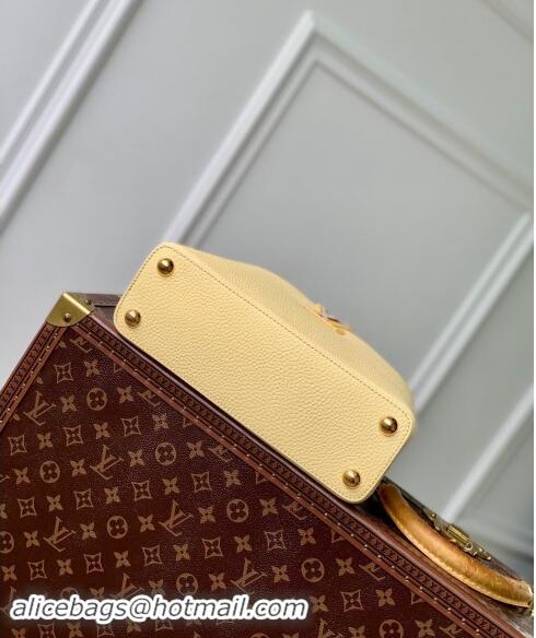 Shop Grade Louis Vuitton MiniMe Capucines BB Bag in Taurillon leather M24575 Banana Yellow 2024