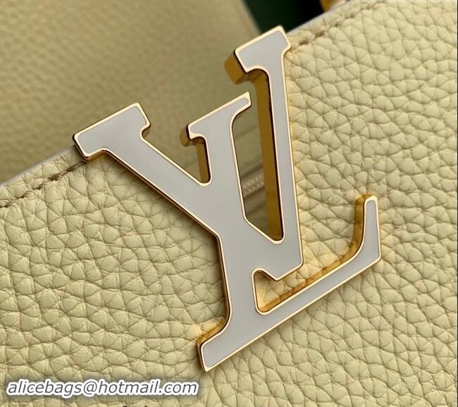 Shop Grade Louis Vuitton MiniMe Capucines BB Bag in Taurillon leather M24575 Banana Yellow 2024