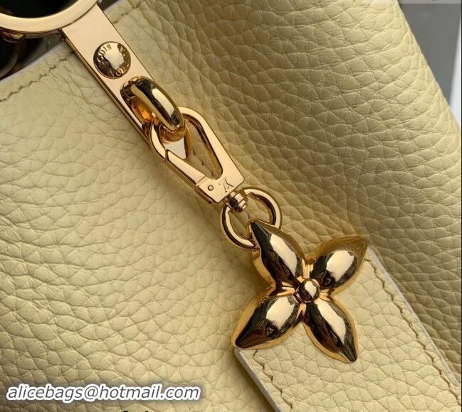 Shop Grade Louis Vuitton MiniMe Capucines BB Bag in Taurillon leather M24575 Banana Yellow 2024