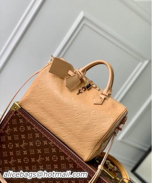 Promotional Louis Vuitton Speedy Soft 30 bag Arizona Beige Supple monogram Empreinte Leather M11323 2024