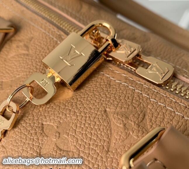 Promotional Louis Vuitton Speedy Soft 30 bag Arizona Beige Supple monogram Empreinte Leather M11323 2024