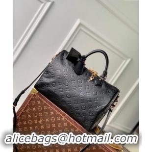 Top Design Louis Vuitton Speedy Soft 30 bag Black Supple monogram Empreinte Leather M47186 2024