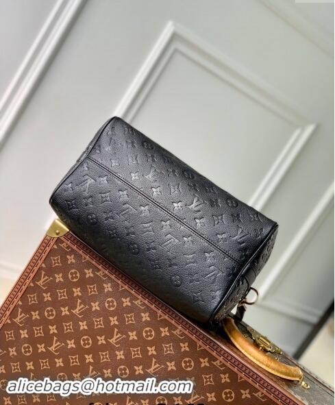 Top Design Louis Vuitton Speedy Soft 30 bag Black Supple monogram Empreinte Leather M47186 2024