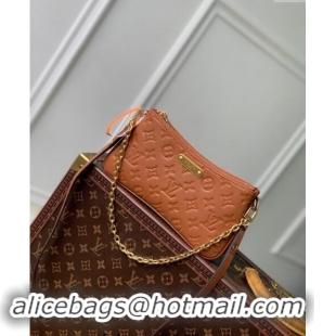 Top Quality Louis Vuitton Liv Pochette Shoulder Bag in Cognac Brown Monogram Empreinte Leather M11916 2024