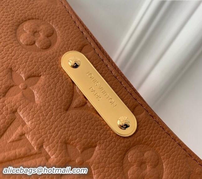 Top Quality Louis Vuitton Liv Pochette Shoulder Bag in Cognac Brown Monogram Empreinte Leather M11916 2024