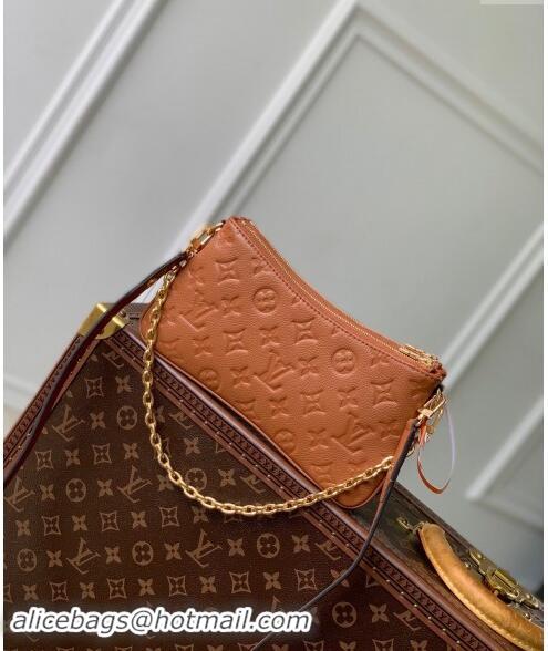 Top Quality Louis Vuitton Liv Pochette Shoulder Bag in Cognac Brown Monogram Empreinte Leather M11916 2024