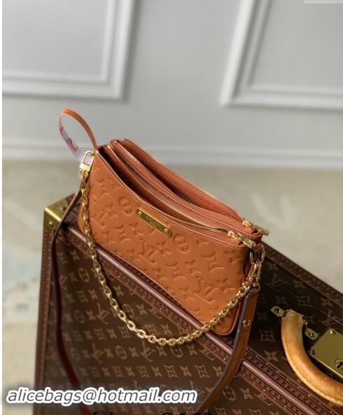 Top Quality Louis Vuitton Liv Pochette Shoulder Bag in Cognac Brown Monogram Empreinte Leather M11916 2024