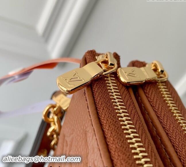 Top Quality Louis Vuitton Liv Pochette Shoulder Bag in Cognac Brown Monogram Empreinte Leather M11916 2024