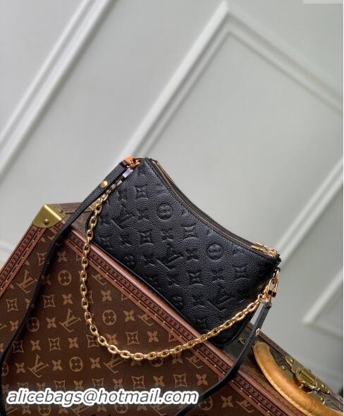 Top Quality Louis Vuitton Liv Pochette Shoulder Bag in Black Monogram Empreinte Leather M83301 2024