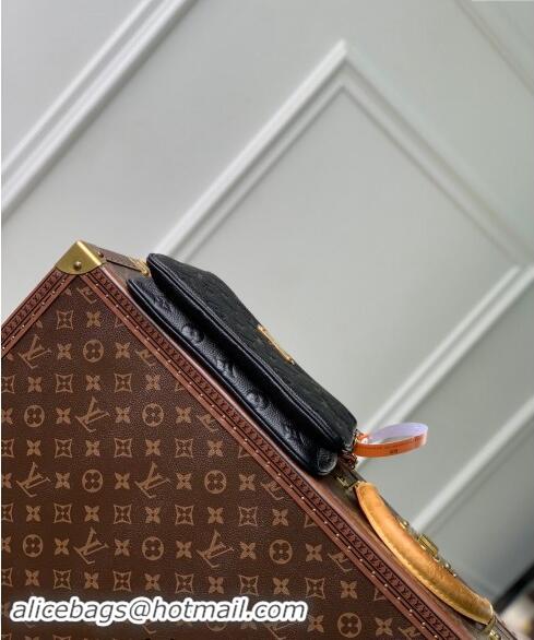 Top Quality Louis Vuitton Liv Pochette Shoulder Bag in Black Monogram Empreinte Leather M83301 2024