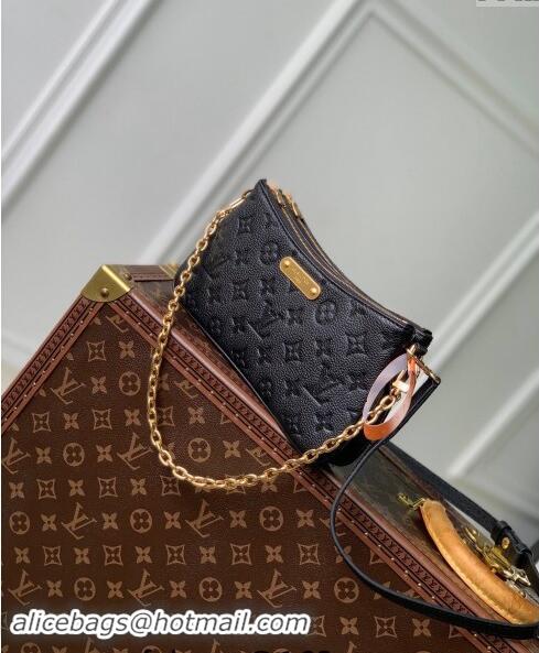 Top Quality Louis Vuitton Liv Pochette Shoulder Bag in Black Monogram Empreinte Leather M83301 2024