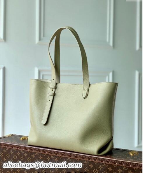 Top Design Louis Vuitton Low Key Cabas MM Tote bag in Grained Calfskin M25343 Clay Green 2024