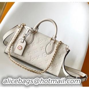 Top Grade Louis Vuitton OnTheGo East West Tote Bag in Monogram embossed Calfskin M11274 White 2024