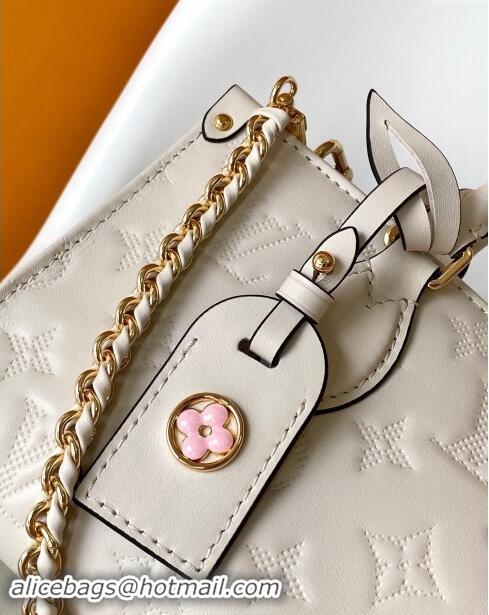 Top Grade Louis Vuitton OnTheGo East West Tote Bag in Monogram embossed Calfskin M11274 White 2024