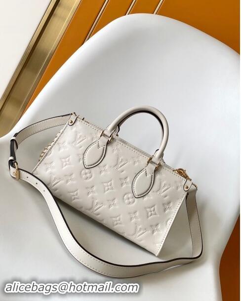 Top Grade Louis Vuitton OnTheGo East West Tote Bag in Monogram embossed Calfskin M11274 White 2024