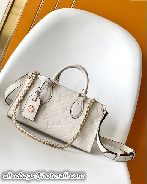 Top Grade Louis Vuitton OnTheGo East West Tote Bag in Monogram embossed Calfskin M11274 White 2024