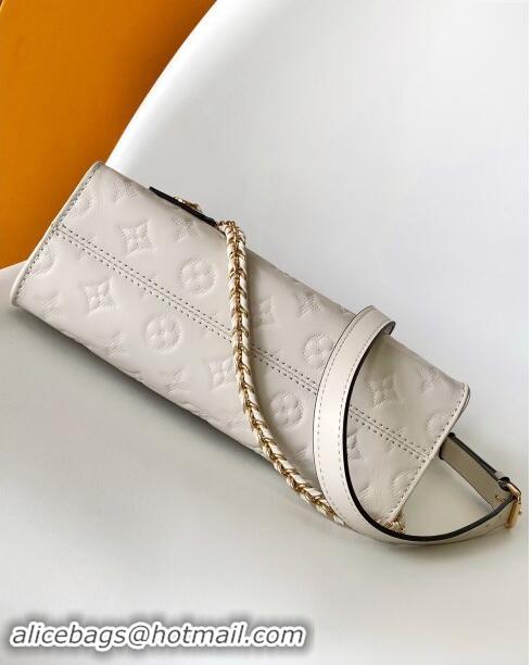 Top Grade Louis Vuitton OnTheGo East West Tote Bag in Monogram embossed Calfskin M11274 White 2024