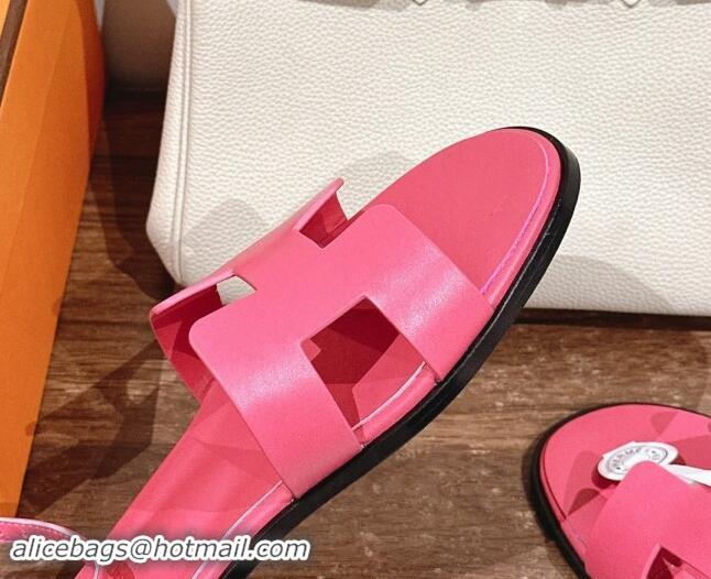 Buy Fashionable Hermes Santorini Flat Sandals in Smooth Calfskin Pink 909020