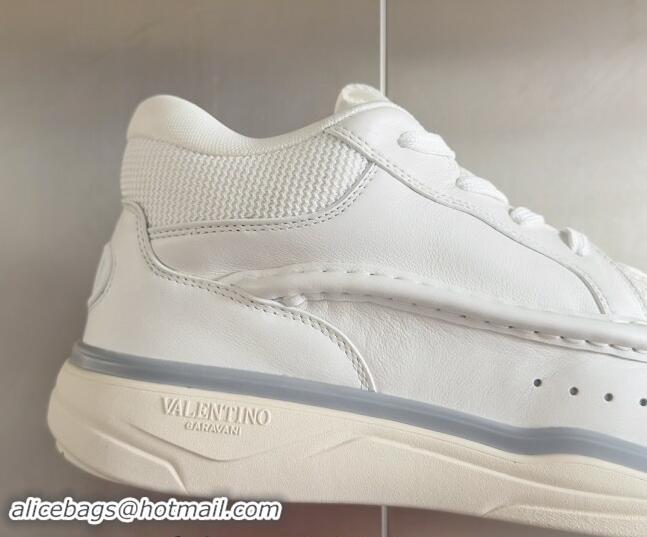 Good Quality Valentino Calfskin Leather Mid-Top Runboot Sneakers White 903064