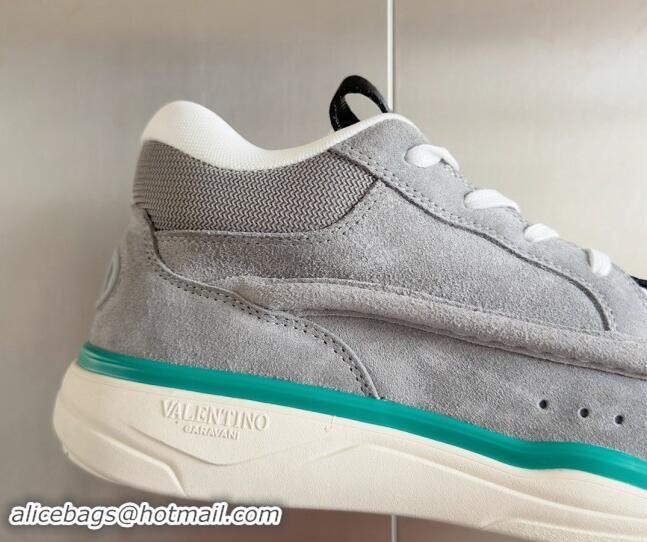 Grade Quality Valentino Suede Mid-Top Runboot Sneakers Grey 903066