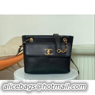 Spot Bulk Chanel Grained Calfskin Shopping Bag AS6706 Black 2024