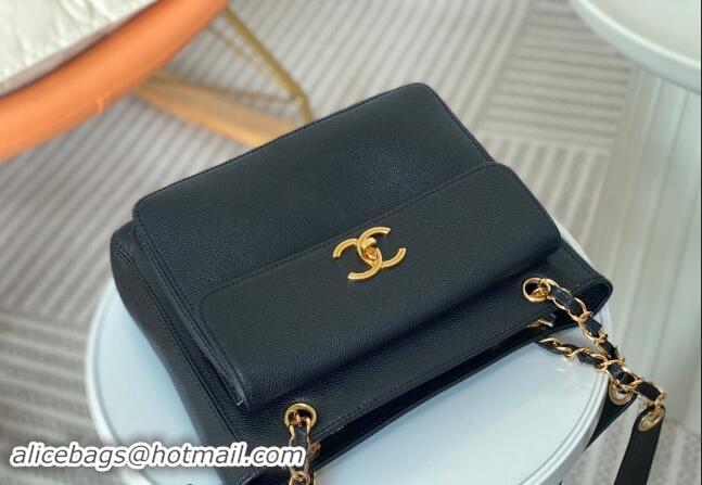 Spot Bulk Chanel Grained Calfskin Shopping Bag AS6706 Black 2024