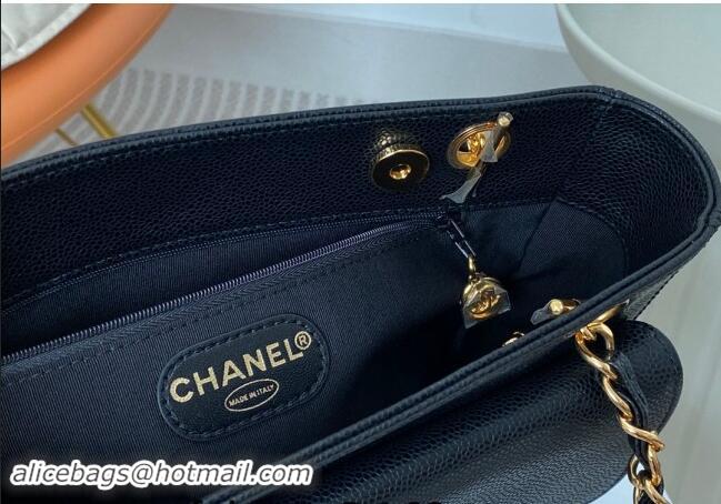 Spot Bulk Chanel Grained Calfskin Shopping Bag AS6706 Black 2024