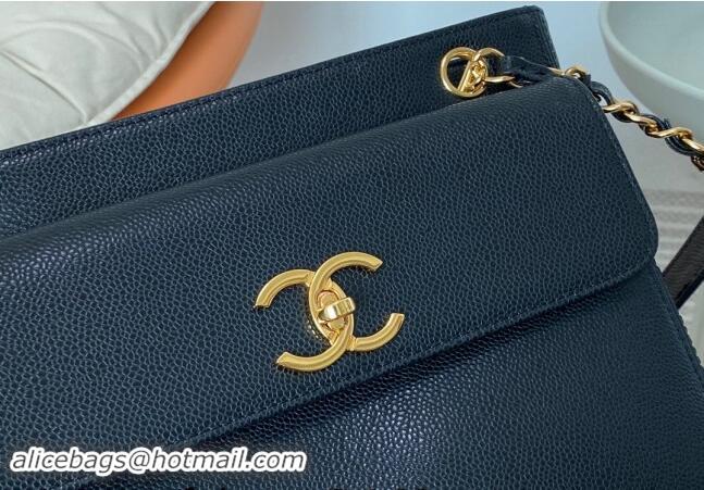 Spot Bulk Chanel Grained Calfskin Shopping Bag AS6706 Black 2024