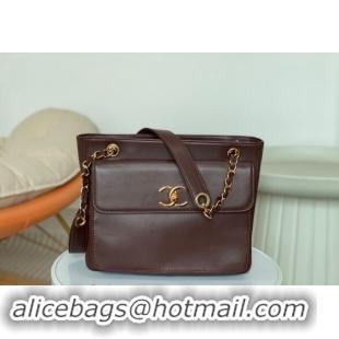 Wholesale Grade Chanel Lambskin Shopping Bag AS6706 Brown 2024