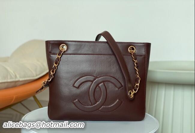 Wholesale Grade Chanel Lambskin Shopping Bag AS6706 Brown 2024