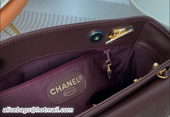 Wholesale Grade Chanel Lambskin Shopping Bag AS6706 Brown 2024