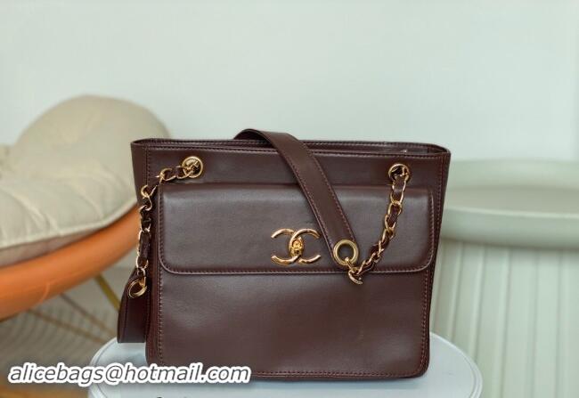 Wholesale Grade Chanel Lambskin Shopping Bag AS6706 Brown 2024