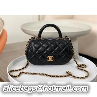 Modern Classic Chanel Lambskin Small Flap Bag with Top Handle AS4573 Black 2024