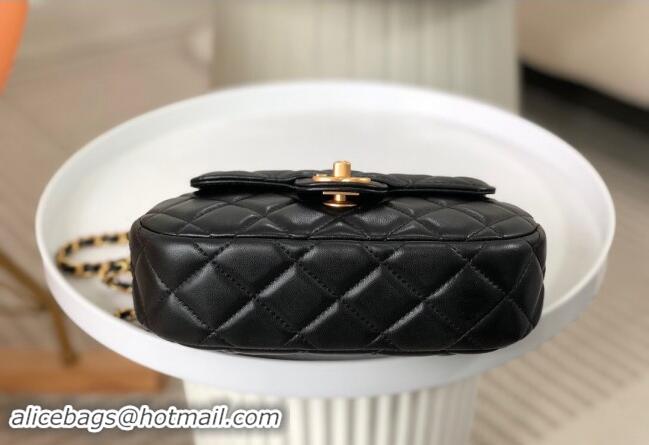 Modern Classic Chanel Lambskin Small Flap Bag with Top Handle AS4573 Black 2024