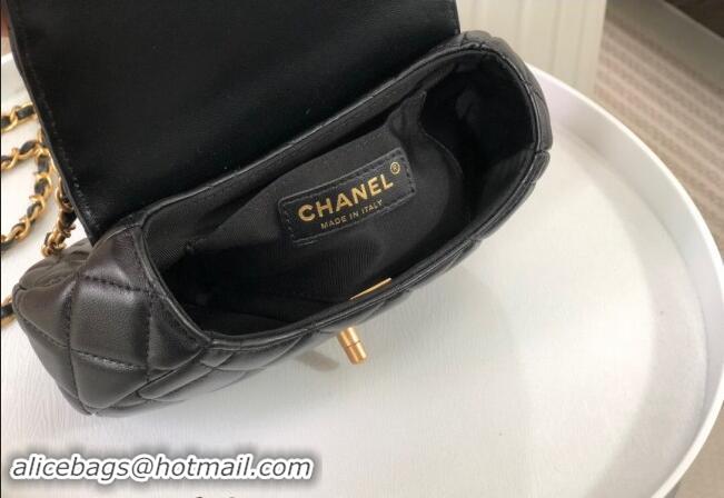 Modern Classic Chanel Lambskin Small Flap Bag with Top Handle AS4573 Black 2024