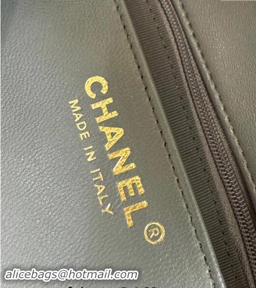 Cheapest Chanel Shiny Lambskin Medium Flap Bag with Chain AS4971 Grey TOP