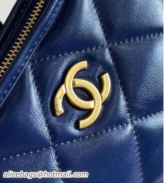 Hot Style Chanel Shiny Lambskin Small Hobo bag AS4922 Dark Blue 2024