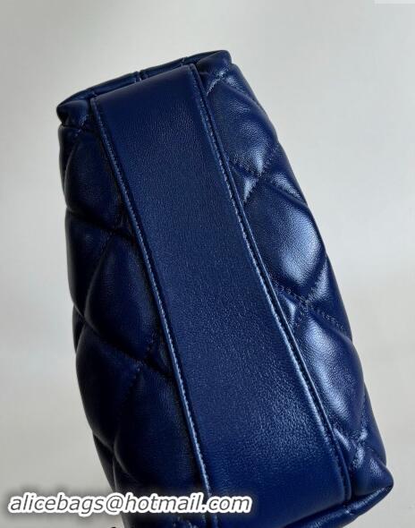 Hot Style Chanel Shiny Lambskin Small Hobo bag AS4922 Dark Blue 2024