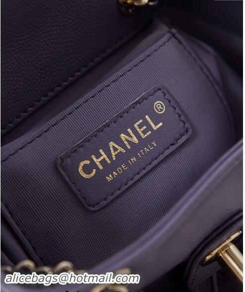 Buy Classic Chanel Grained Calfskin Small Backpack Bag AS3787 Purple 2024