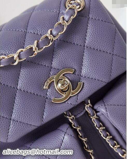 Buy Classic Chanel Grained Calfskin Small Backpack Bag AS3787 Purple 2024