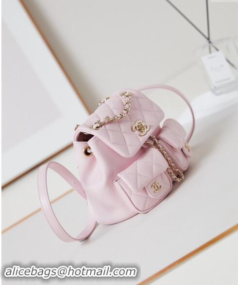 Buy Wholesale Chanel Grained Calfskin Small Backpack Bag AS3787 Light Pink 2024