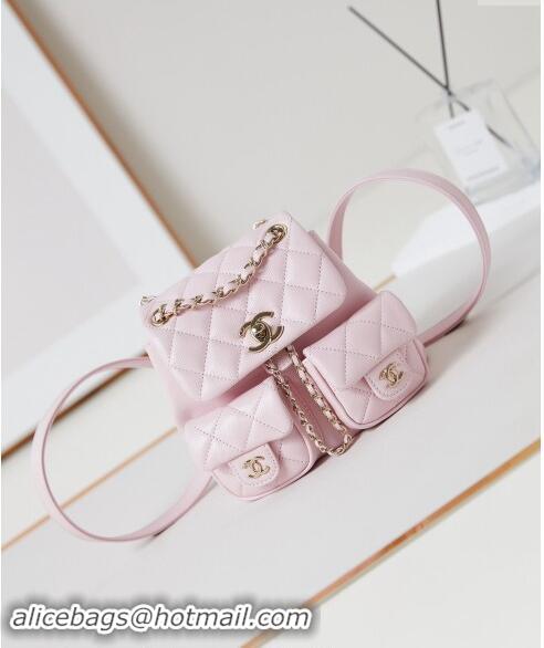 Buy Wholesale Chanel Grained Calfskin Small Backpack Bag AS3787 Light Pink 2024